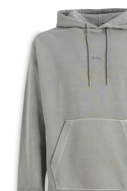 Sudadera con capucha de algodón gris elegante de Hugo Boss