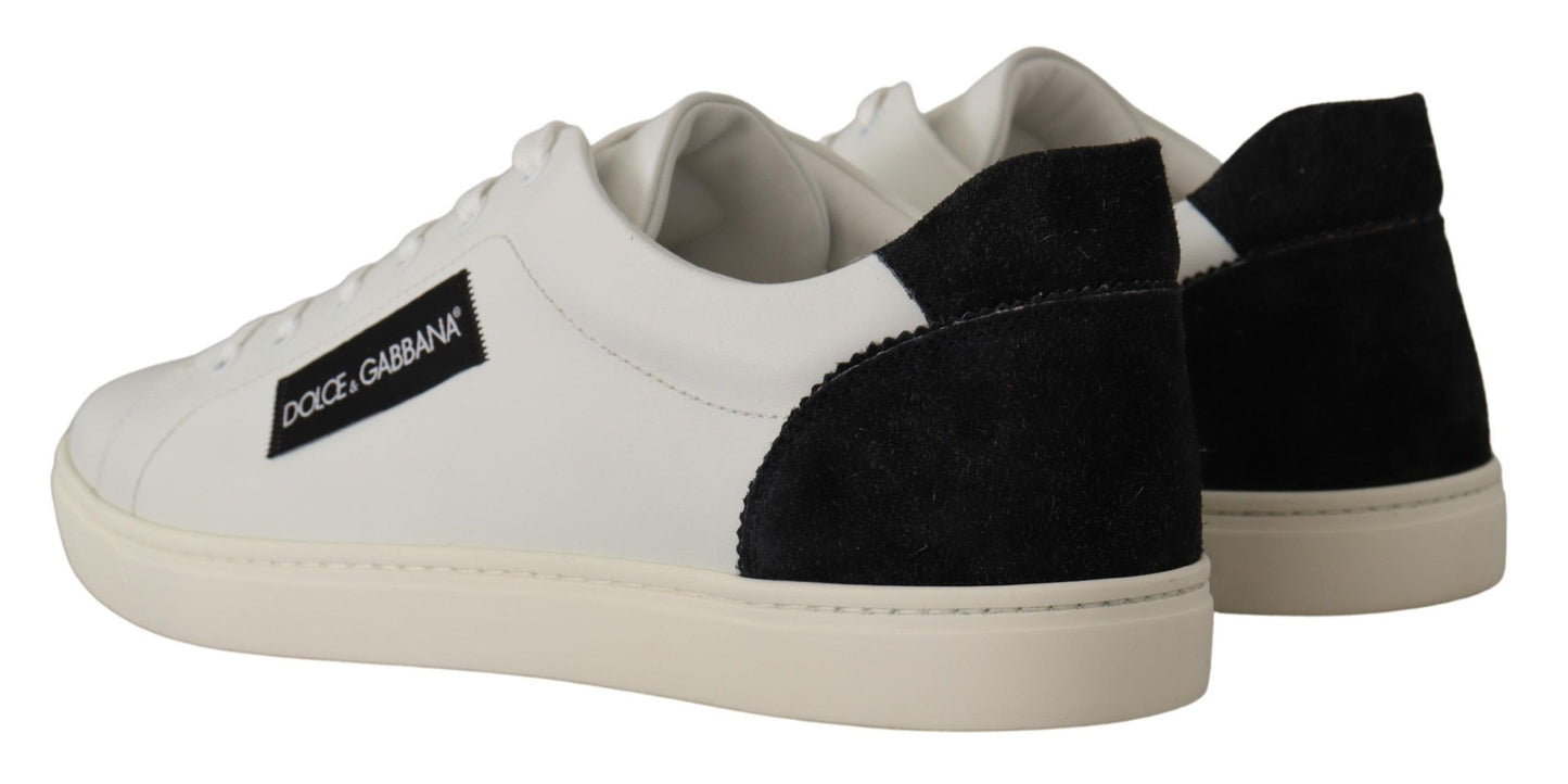 Dolce &amp; Gabbana Elegant White Leather Low Top Sneakers