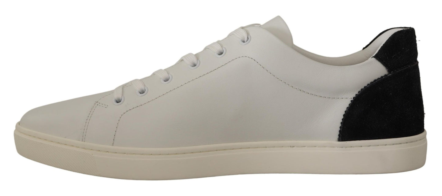 Dolce &amp; Gabbana Elegant White Leather Low Top Sneakers