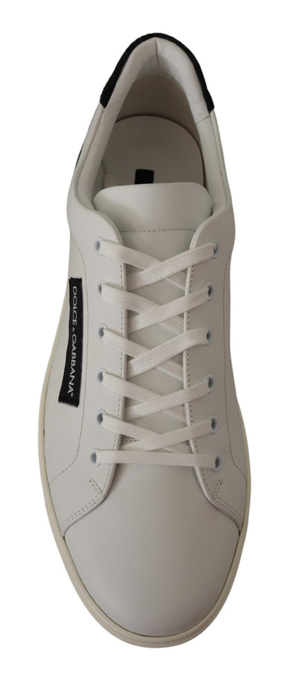 Dolce &amp; Gabbana Elegant White Leather Low Top Sneakers