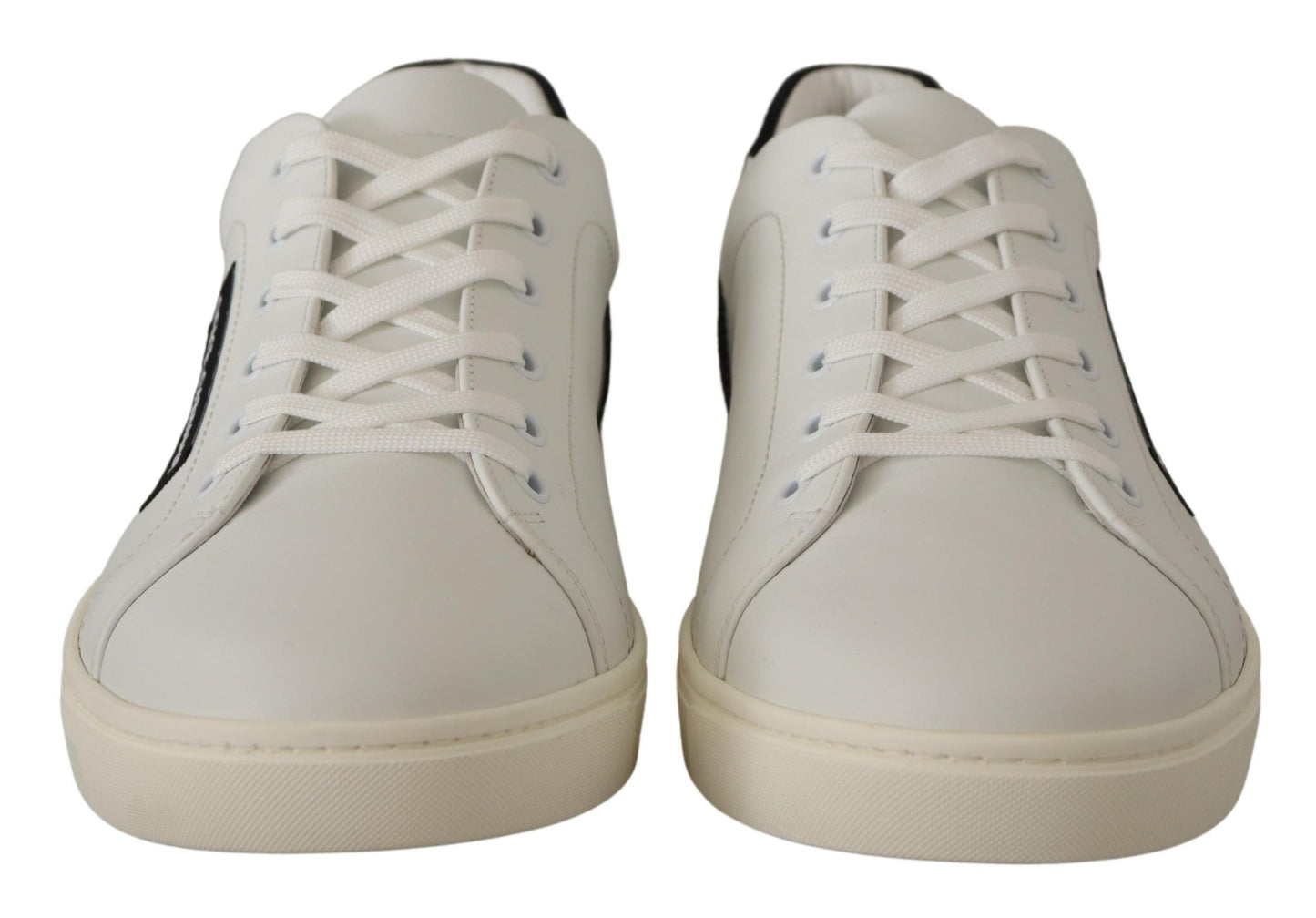 Dolce &amp; Gabbana Elegant White Leather Low Top Sneakers