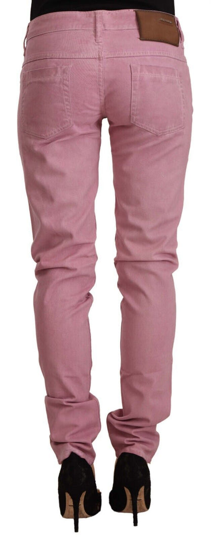 Jeans de mezclilla ajustados de color rosa elegantes de Acht