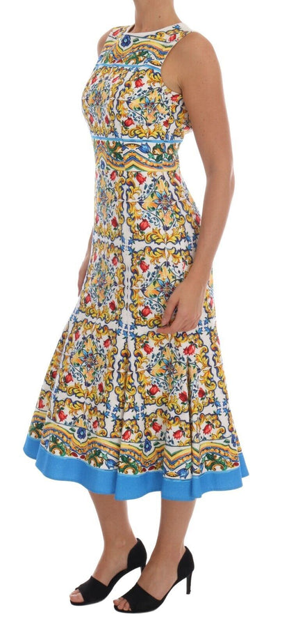 Vestido tubo midi con estampado de mayólica de Dolce &amp; Gabbana