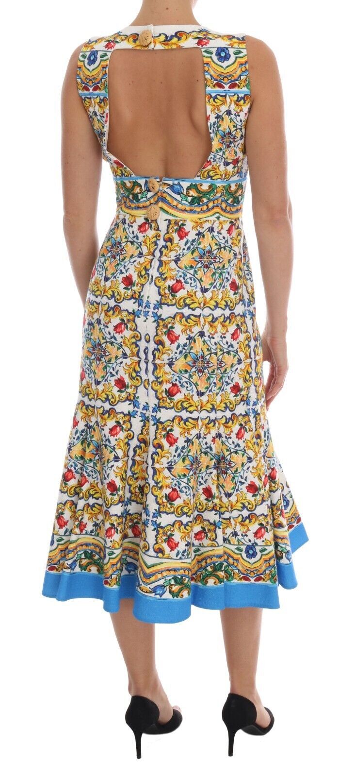 Vestido tubo midi con estampado de mayólica de Dolce &amp; Gabbana