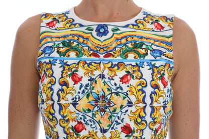 Vestido tubo midi con estampado de mayólica de Dolce &amp; Gabbana