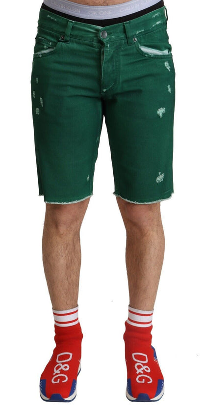 Dolce &amp; Gabbana Chic Green Denim Bermuda Shorts