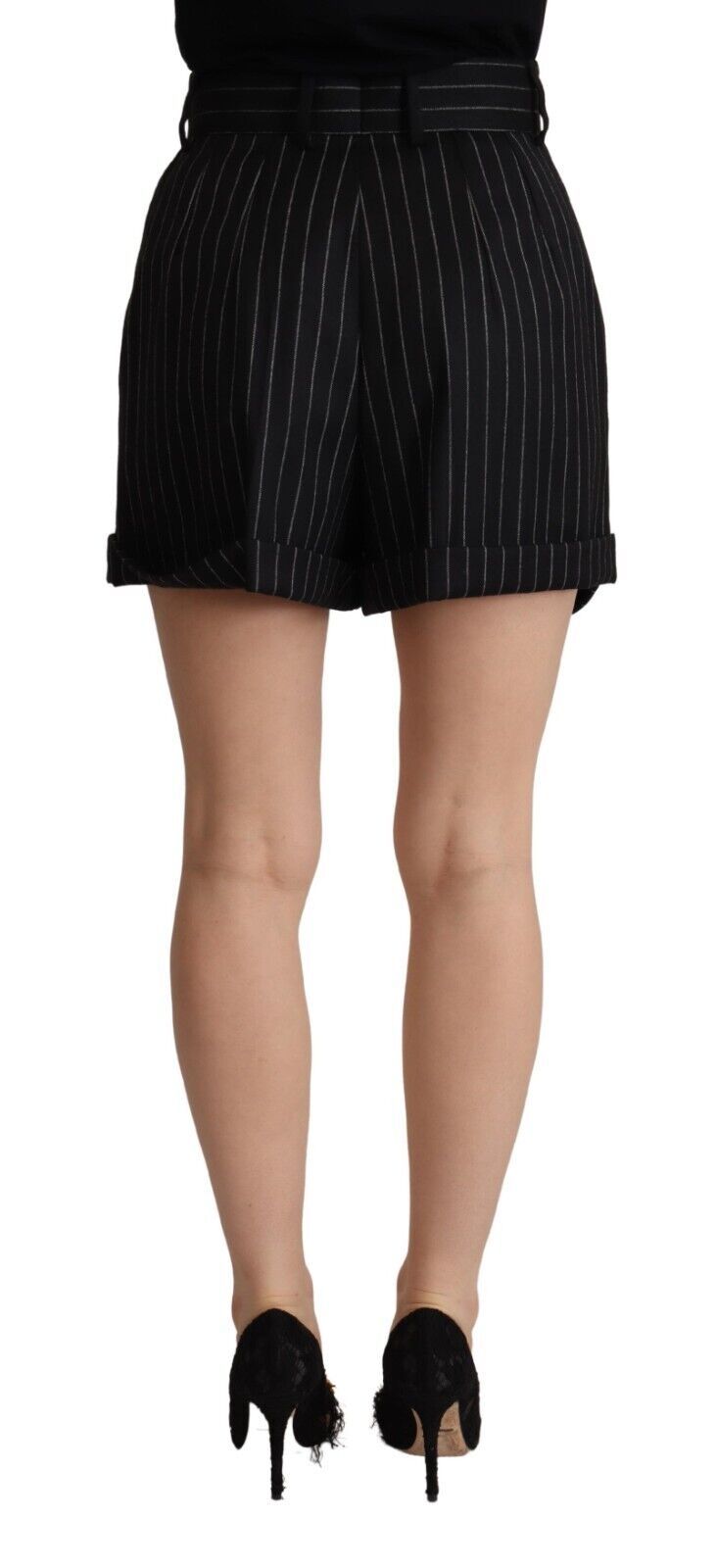 Dolce &amp; Gabbana eleganta randiga bermudashorts med hög midja