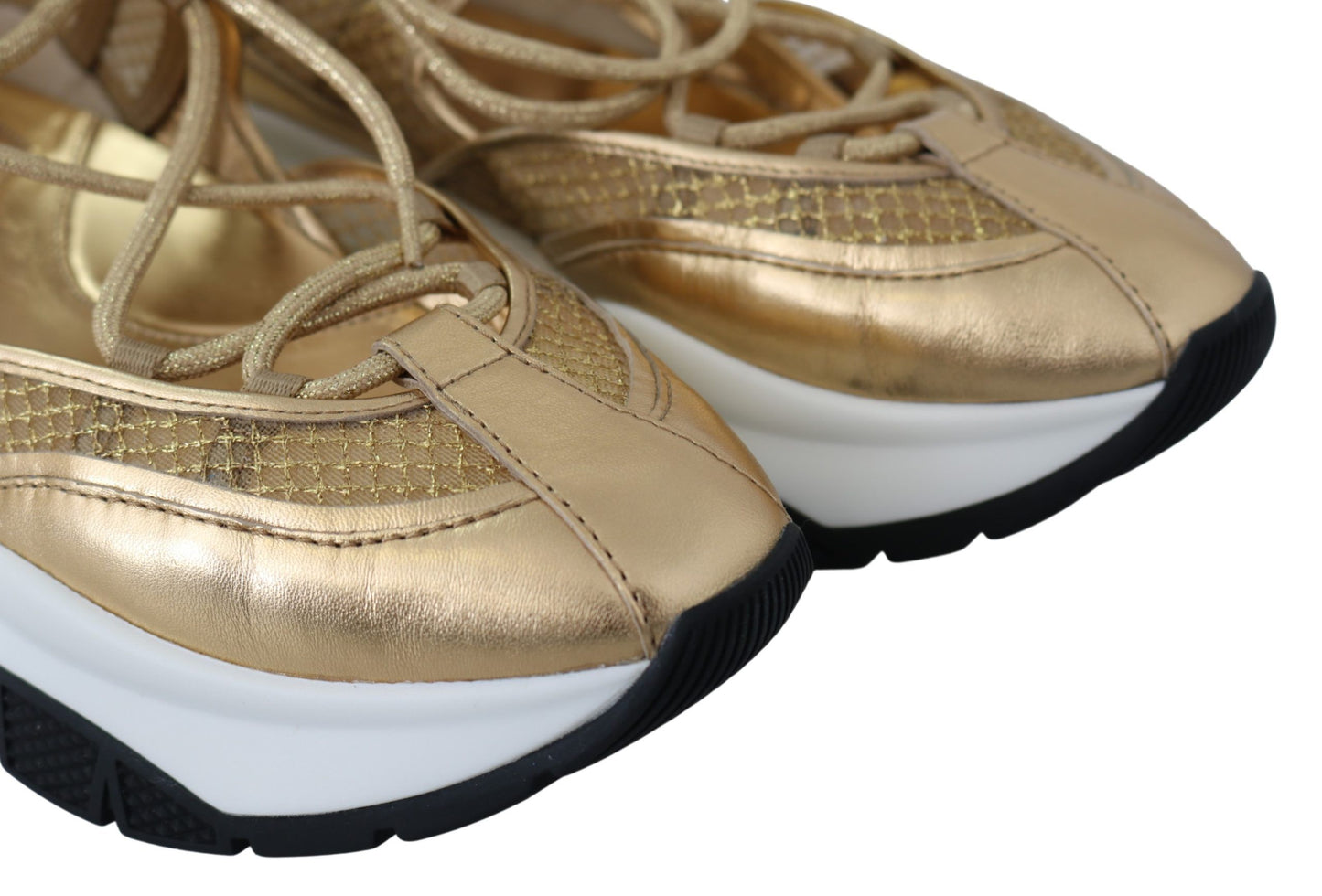 Jimmy Choo Golden Glamour Mesh Läder Sneakers