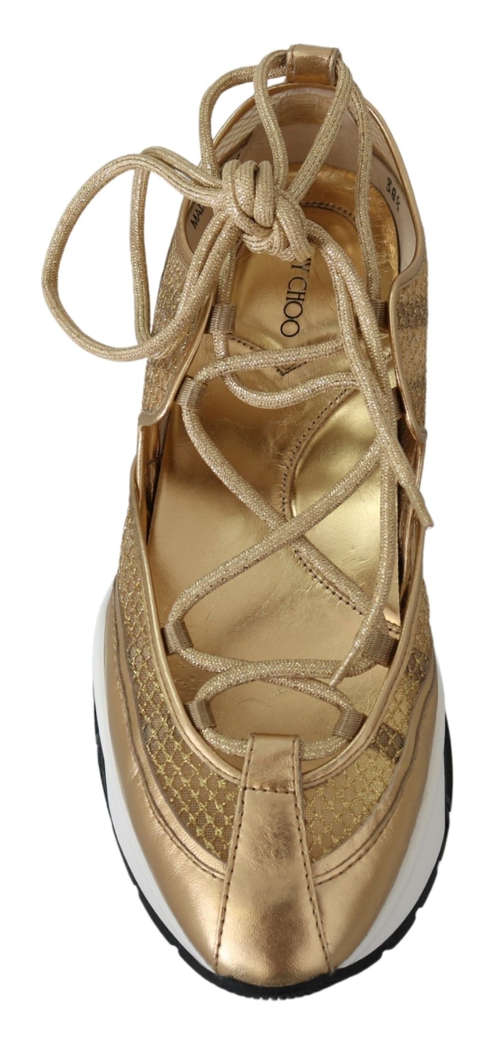 Jimmy Choo Golden Glamour Mesh Läder Sneakers