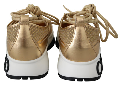 Jimmy Choo Golden Glamour Mesh Läder Sneakers