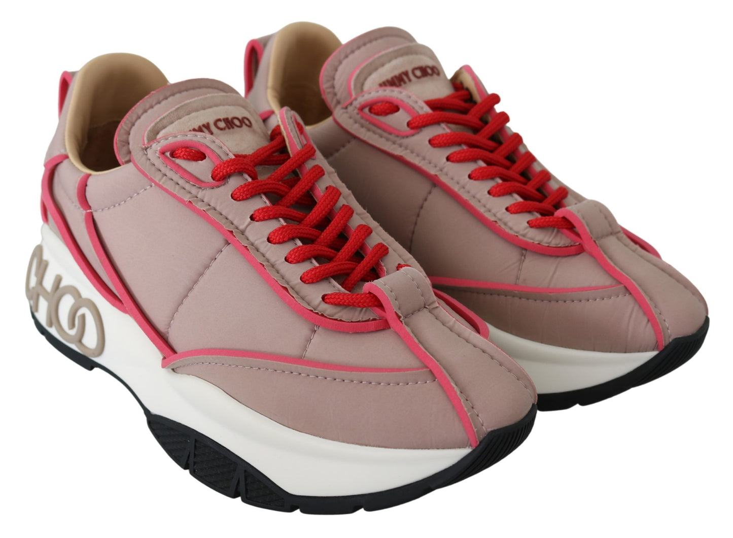 Jimmy Choo Balett Rosa Chic Vadderade Sneakers