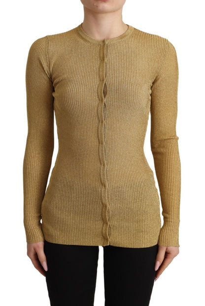 Dolce &amp; Gabbana Glamorous Gold Cardigan med tryckknappar