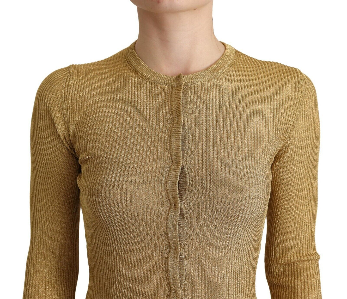 Dolce &amp; Gabbana Glamorous Gold Cardigan med tryckknappar