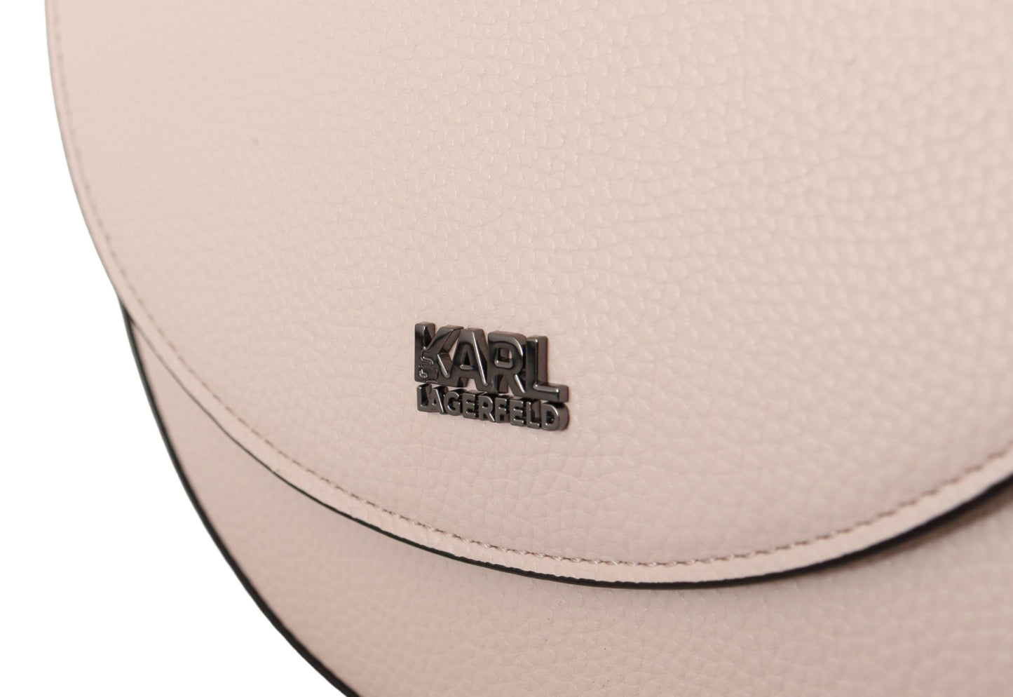 Bolso de hombro elegante de piel color rosa claro y malva de Karl Lagerfeld