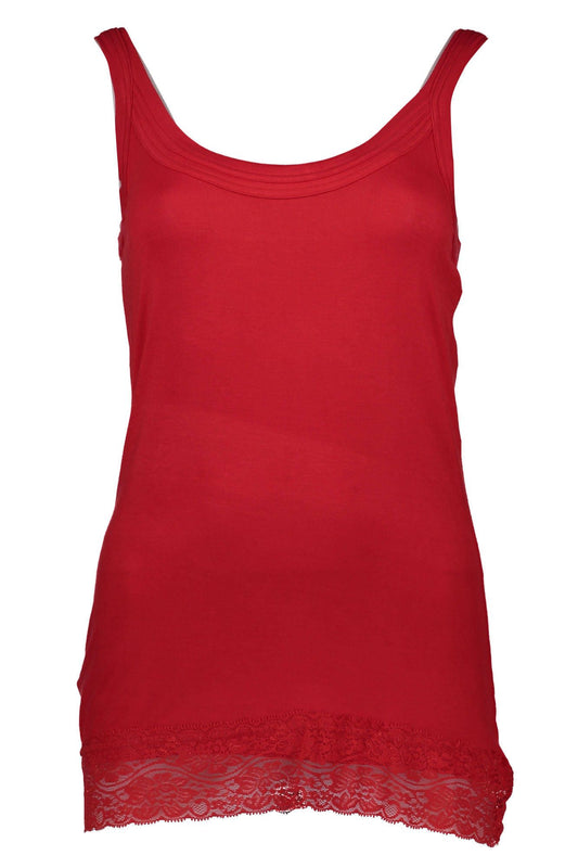 Top de mujer de algodón rojo Silvian Heach