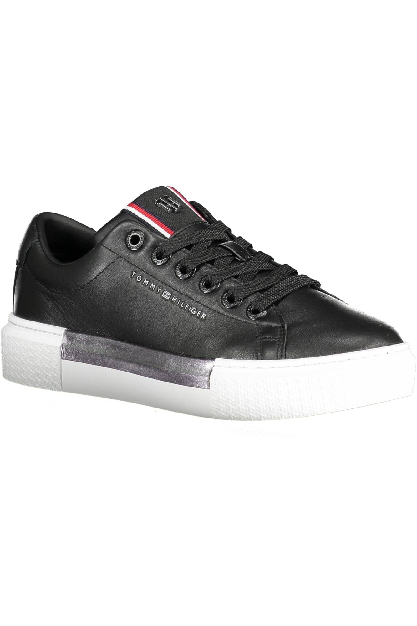 Zapatillas de deporte de cuero negras para mujer de Tommy Hilfiger