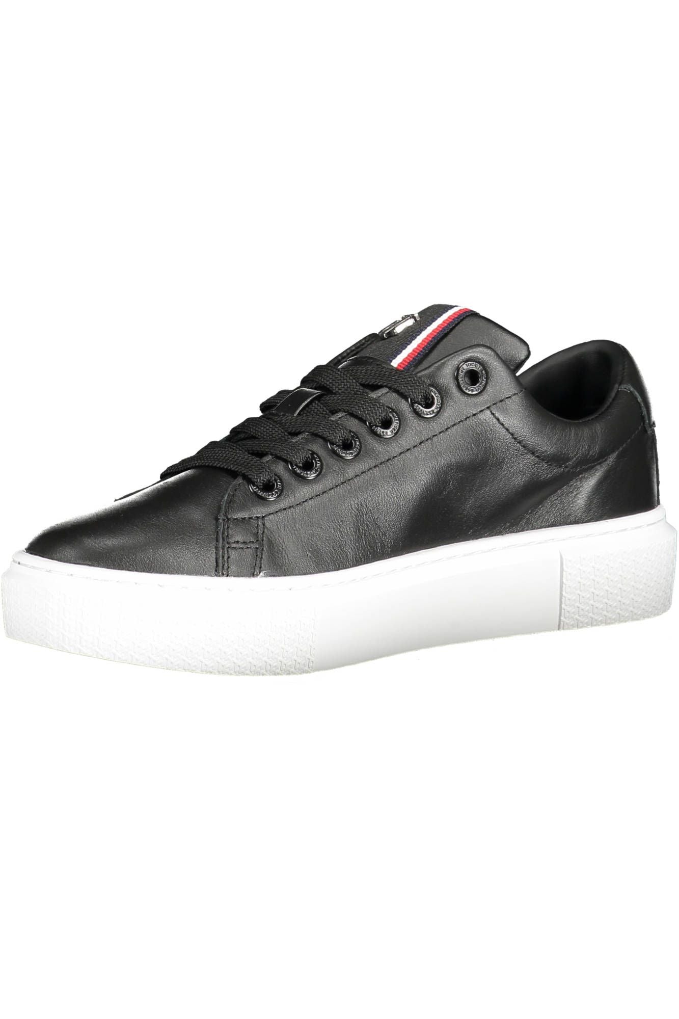 Zapatillas de deporte de cuero negras para mujer de Tommy Hilfiger