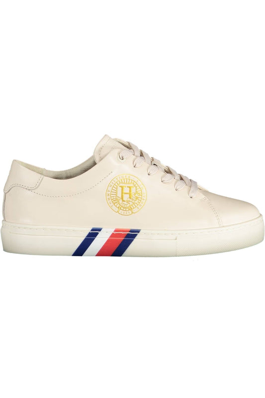 Tommy Hilfiger Beige Läder Sneaker för kvinnor