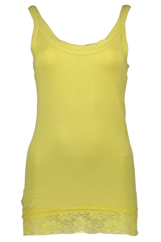 Top de mujer de algodón amarillo Silvian Heach