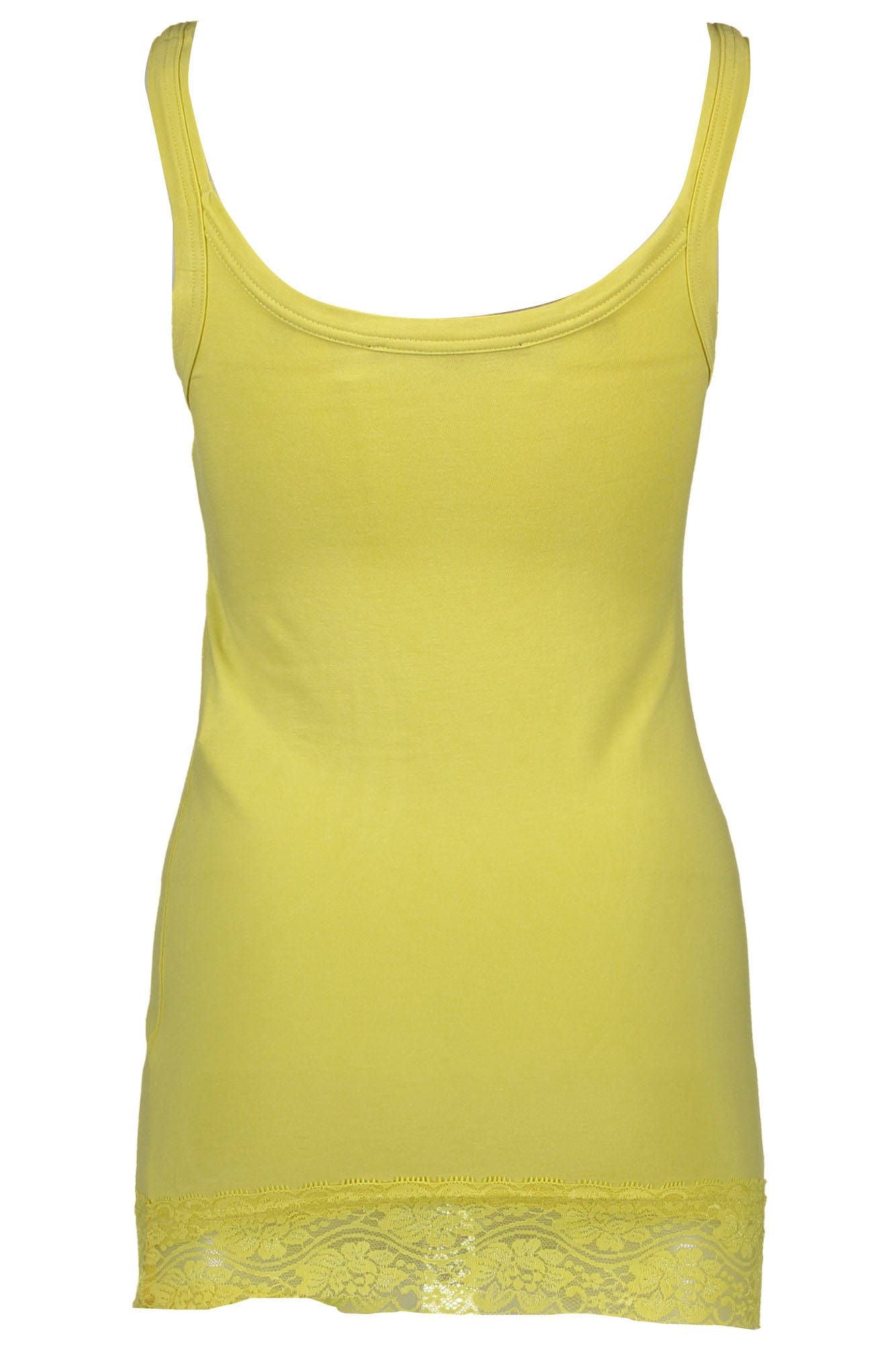 Top de mujer de algodón amarillo Silvian Heach