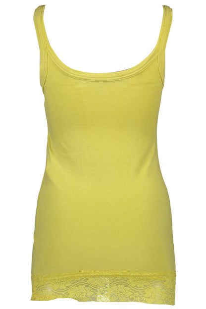 Top de mujer de algodón amarillo Silvian Heach