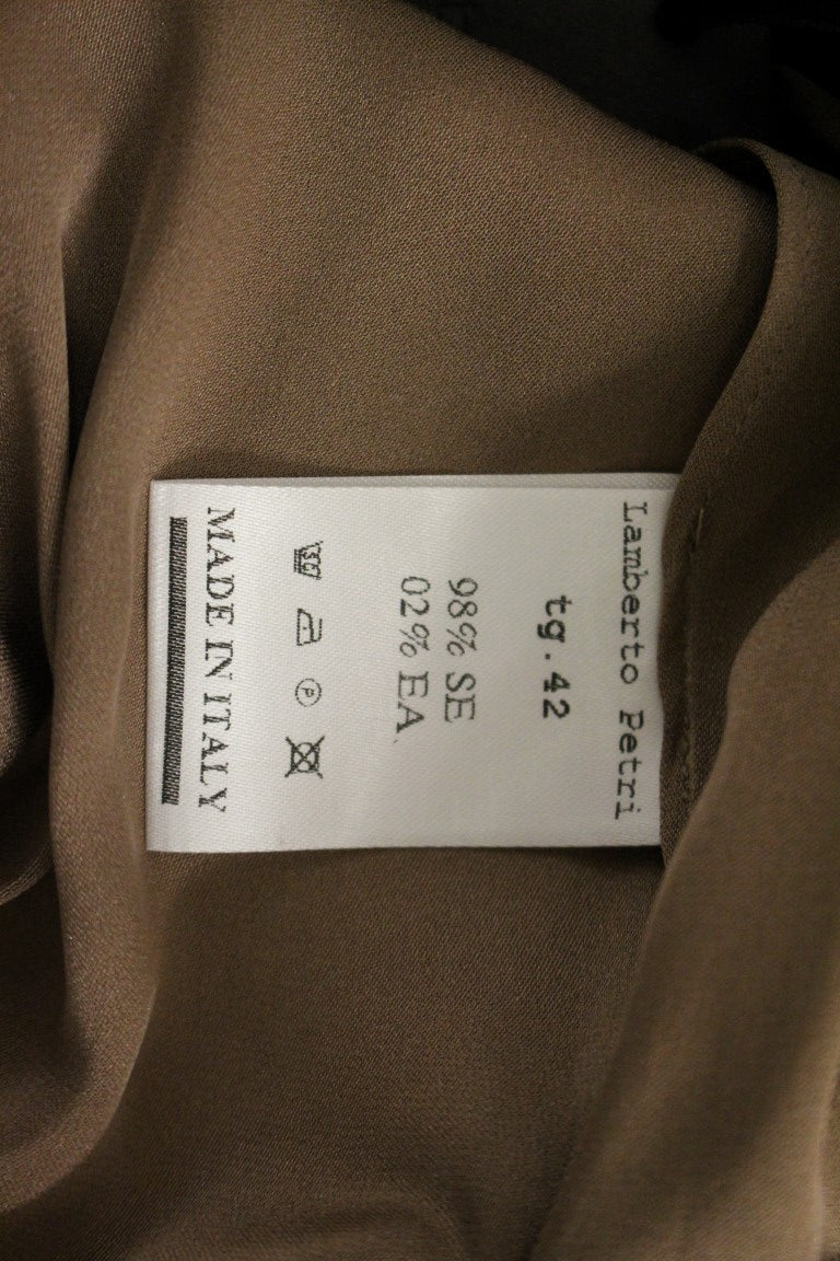 Lamberto Petri Elegant Brun Silk Shift Klänning