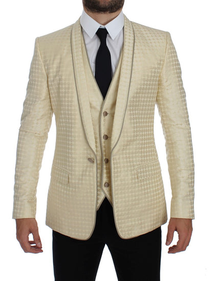 Blazer y chaleco con lunares en beige sofisticado de Dolce &amp; Gabbana