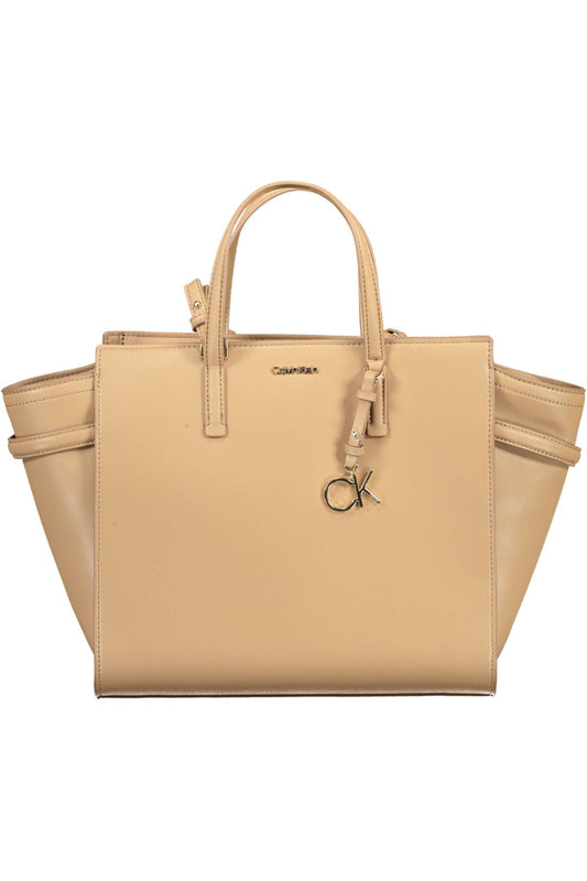 Bolso de mano de poliéster color beige para mujer de Calvin Klein