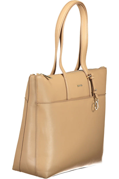 Bolso de mano de poliéster color beige para mujer de Calvin Klein