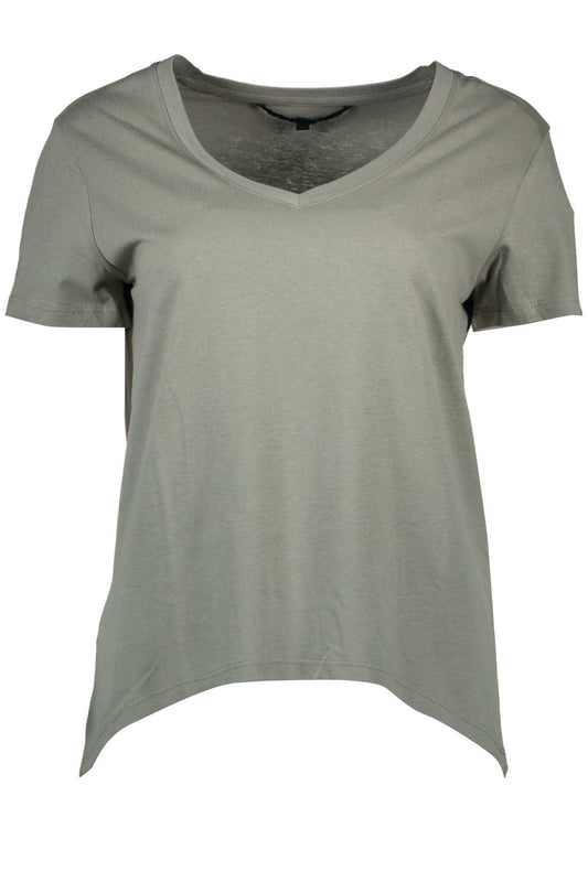 Camiseta de mujer de algodón verde Silvian Heach