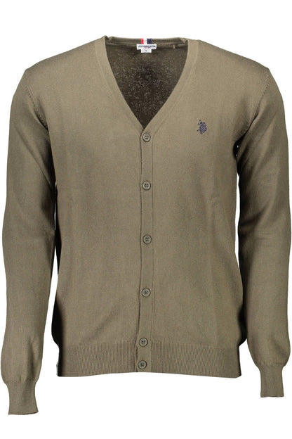 U.S. POLO ASSN. Green Cotton Men Cardigan