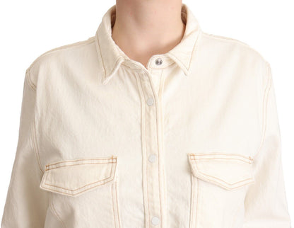 Polo elegante de manga larga con cuello en color blanco de Levi's