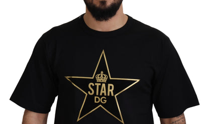 Dolce &amp; Gabbana Gold Star DG Emblem Crewneck T-shirt