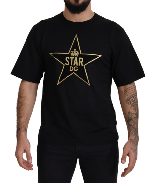 Dolce &amp; Gabbana Gold Star DG Emblem Crewneck T-shirt