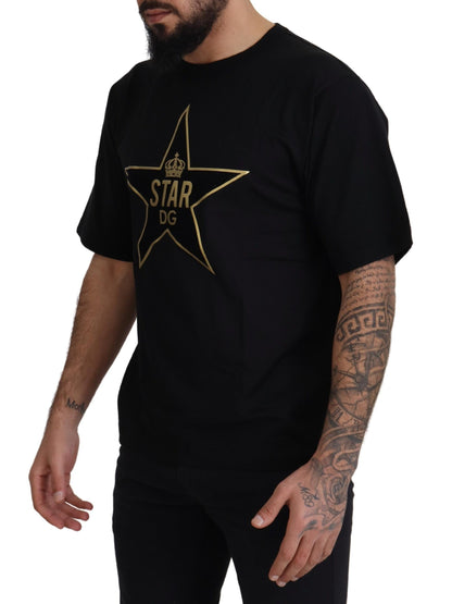 Dolce &amp; Gabbana Gold Star DG Emblem Crewneck T-shirt