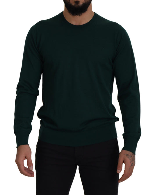 Dolce &amp; Gabbana elegant grön crewneck kashmirtröja