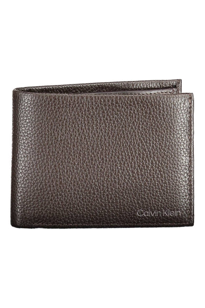 Cartera de cuero marrón para hombre de Calvin Klein