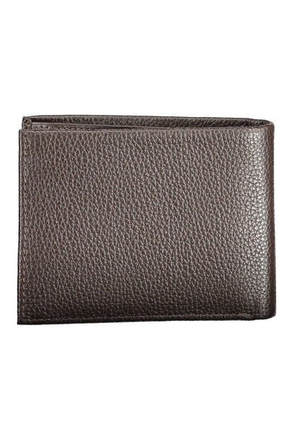 Cartera de cuero marrón para hombre de Calvin Klein