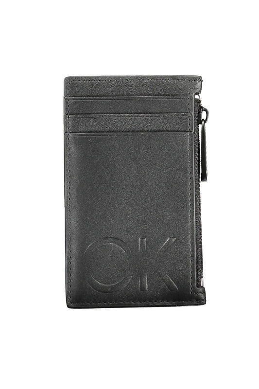 Cartera de cuero negra para hombre de Calvin Klein