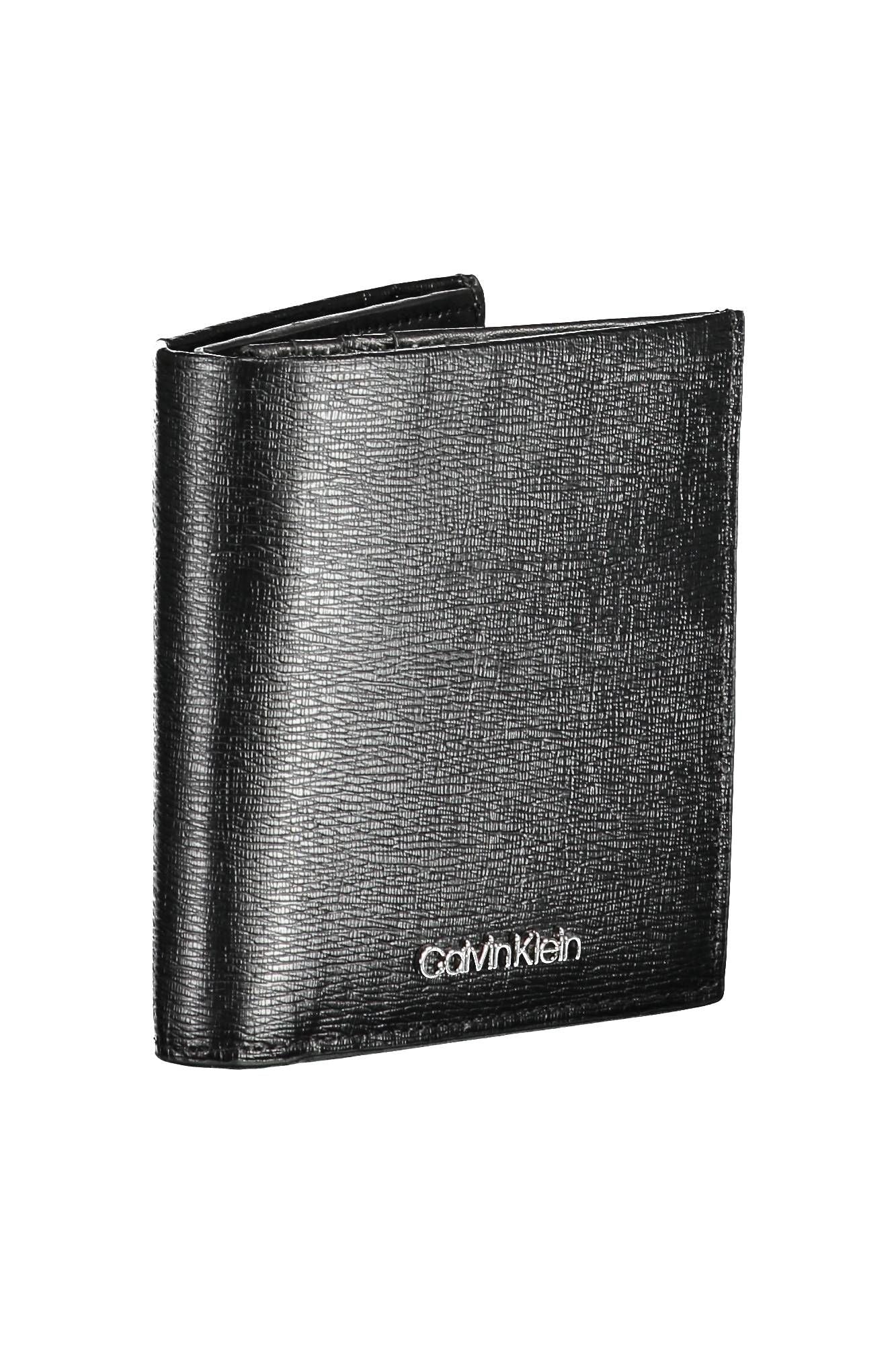 Cartera de cuero negra para hombre de Calvin Klein