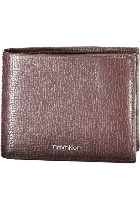 Cartera de cuero marrón para hombre de Calvin Klein