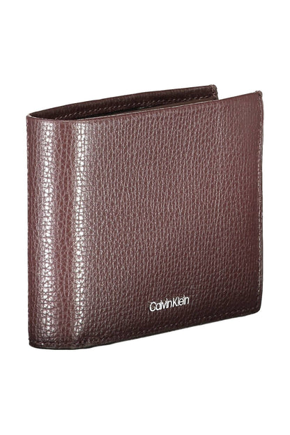 Cartera de cuero marrón para hombre de Calvin Klein