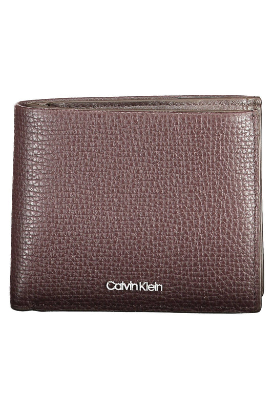 Cartera de cuero marrón para hombre de Calvin Klein