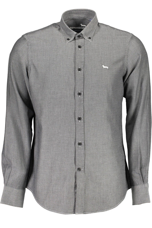 Camisa de algodón negra para hombre de Harmont &amp; Blaine