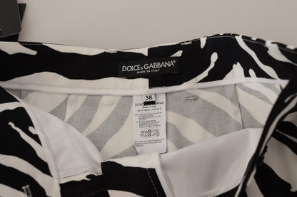 Dolce & Gabbana Zebra Print Mid Waist Hot Pants