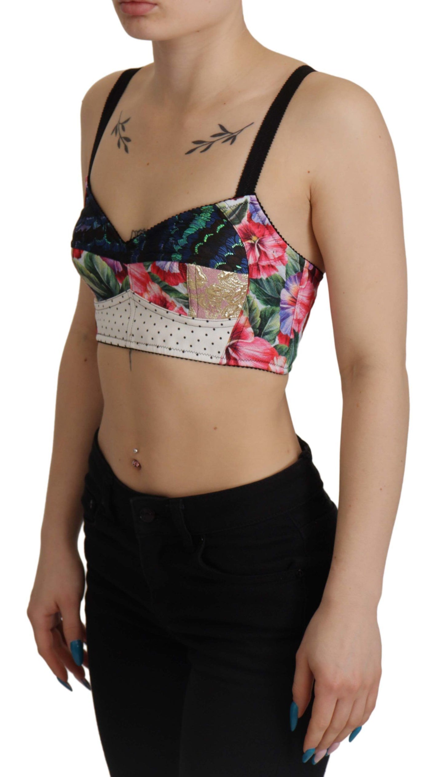 Dolce & Gabbana Floral Print Cropped Corset Top