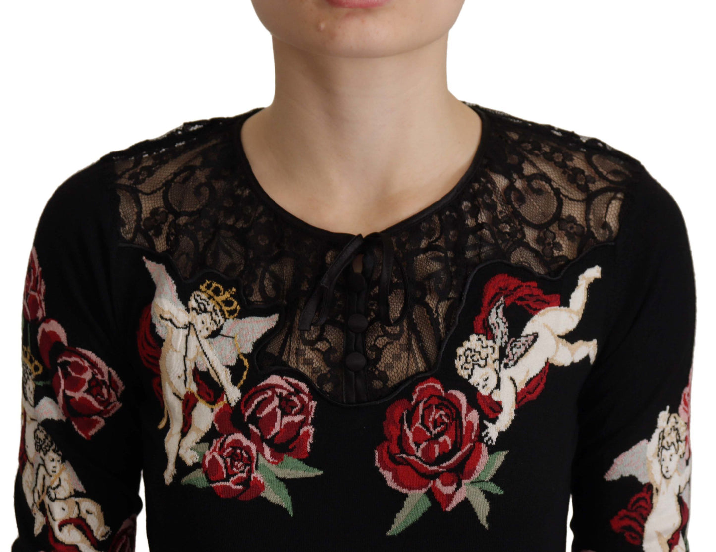 Dolce &amp; Gabbana broderad ängla cardigan tröja