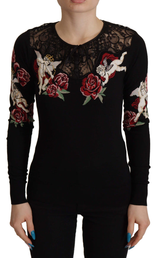 Dolce &amp; Gabbana broderad ängla cardigan tröja