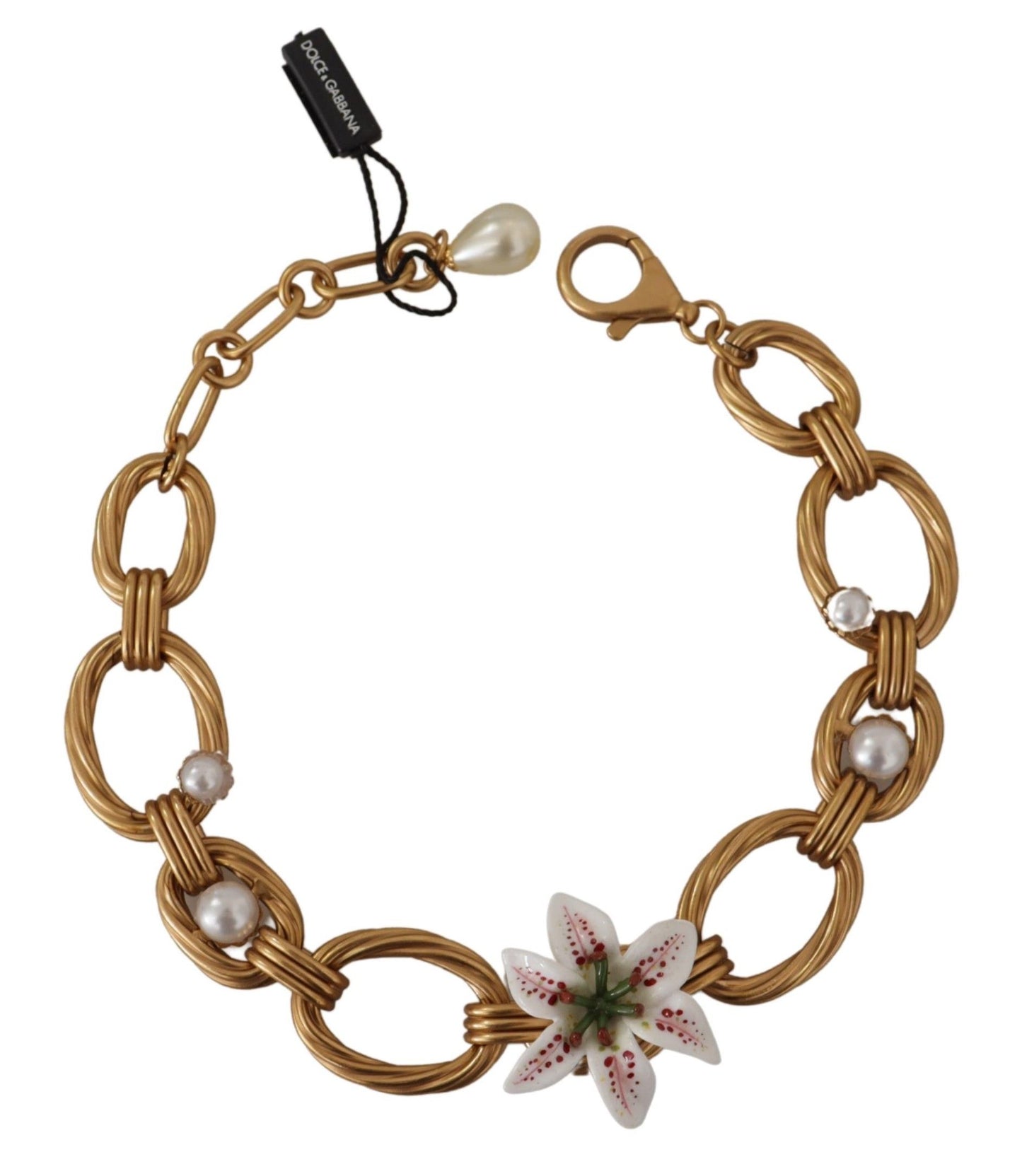 Dolce &amp; Gabbana eleganta guld Lilly Flower hänge halsband