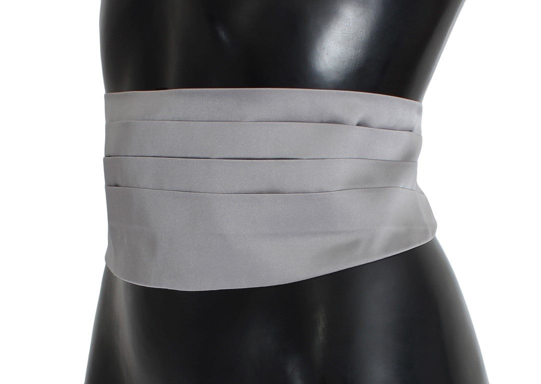 Dolce &amp; Gabbana Elegant Silk Grey Cummerbund